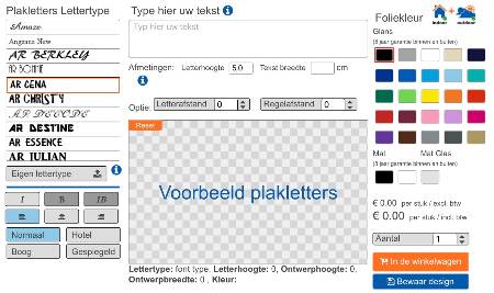 ontwerptool naamstickers